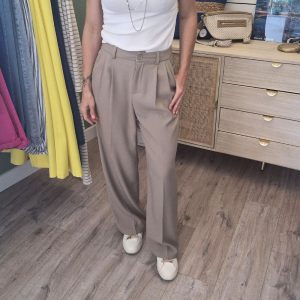 Pantalon fluide beige
