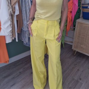 pantalon fluide jaune