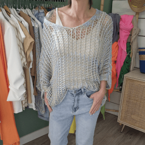 Pull crochet brillant